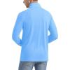 imageMAGCOMSEN Mens Long Sleeve Sun Shirts UPF 50 Tees 14 Zip Up Fishing Running Rash Guard TShirts Outdoor ShirtBlue