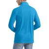 imageMAGCOMSEN Mens Long Sleeve Sun Shirts UPF 50 Tees 14 Zip Up Fishing Running Rash Guard TShirts Outdoor ShirtBlue Green