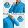 imageMAGCOMSEN Mens Long Sleeve Sun Shirts UPF 50 Tees 14 Zip Up Fishing Running Rash Guard TShirts Outdoor ShirtBlue Green