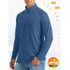 imageMAGCOMSEN Mens Long Sleeve Sun Shirts UPF 50 Tees 14 Zip Up Fishing Running Rash Guard TShirts Outdoor ShirtBlue Grey