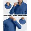 imageMAGCOMSEN Mens Long Sleeve Sun Shirts UPF 50 Tees 14 Zip Up Fishing Running Rash Guard TShirts Outdoor ShirtBlue Grey