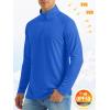 imageMAGCOMSEN Mens Long Sleeve Sun Shirts UPF 50 Tees 14 Zip Up Fishing Running Rash Guard TShirts Outdoor ShirtDark Blue