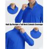 imageMAGCOMSEN Mens Long Sleeve Sun Shirts UPF 50 Tees 14 Zip Up Fishing Running Rash Guard TShirts Outdoor ShirtDark Blue