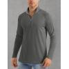 imageMAGCOMSEN Mens Long Sleeve Sun Shirts UPF 50 Tees 14 Zip Up Fishing Running Rash Guard TShirts Outdoor ShirtDark Grey