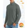 imageMAGCOMSEN Mens Long Sleeve Sun Shirts UPF 50 Tees 14 Zip Up Fishing Running Rash Guard TShirts Outdoor ShirtDark Grey