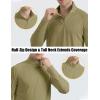 imageMAGCOMSEN Mens Long Sleeve Sun Shirts UPF 50 Tees 14 Zip Up Fishing Running Rash Guard TShirts Outdoor ShirtDull Cyan