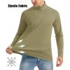 imageMAGCOMSEN Mens Long Sleeve Sun Shirts UPF 50 Tees 14 Zip Up Fishing Running Rash Guard TShirts Outdoor ShirtDull Cyan