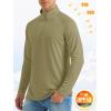 imageMAGCOMSEN Mens Long Sleeve Sun Shirts UPF 50 Tees 14 Zip Up Fishing Running Rash Guard TShirts Outdoor ShirtDull Cyan