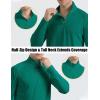 imageMAGCOMSEN Mens Long Sleeve Sun Shirts UPF 50 Tees 14 Zip Up Fishing Running Rash Guard TShirts Outdoor ShirtEmerald Green