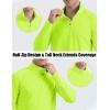 imageMAGCOMSEN Mens Long Sleeve Sun Shirts UPF 50 Tees 14 Zip Up Fishing Running Rash Guard TShirts Outdoor ShirtFluorescent Green