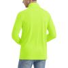 imageMAGCOMSEN Mens Long Sleeve Sun Shirts UPF 50 Tees 14 Zip Up Fishing Running Rash Guard TShirts Outdoor ShirtFluorescent Green