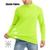 imageMAGCOMSEN Mens Long Sleeve Sun Shirts UPF 50 Tees 14 Zip Up Fishing Running Rash Guard TShirts Outdoor ShirtFluorescent Green