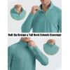 imageMAGCOMSEN Mens Long Sleeve Sun Shirts UPF 50 Tees 14 Zip Up Fishing Running Rash Guard TShirts Outdoor ShirtGrey Green
