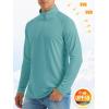 imageMAGCOMSEN Mens Long Sleeve Sun Shirts UPF 50 Tees 14 Zip Up Fishing Running Rash Guard TShirts Outdoor ShirtGrey Green