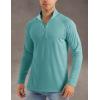 imageMAGCOMSEN Mens Long Sleeve Sun Shirts UPF 50 Tees 14 Zip Up Fishing Running Rash Guard TShirts Outdoor ShirtGrey Green