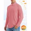 imageMAGCOMSEN Mens Long Sleeve Sun Shirts UPF 50 Tees 14 Zip Up Fishing Running Rash Guard TShirts Outdoor ShirtGrey Pink