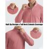 imageMAGCOMSEN Mens Long Sleeve Sun Shirts UPF 50 Tees 14 Zip Up Fishing Running Rash Guard TShirts Outdoor ShirtGrey Pink