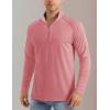 imageMAGCOMSEN Mens Long Sleeve Sun Shirts UPF 50 Tees 14 Zip Up Fishing Running Rash Guard TShirts Outdoor ShirtGrey Pink
