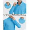 imageMAGCOMSEN Mens Long Sleeve Sun Shirts UPF 50 Tees 14 Zip Up Fishing Running Rash Guard TShirts Outdoor ShirtIce Blue