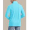 imageMAGCOMSEN Mens Long Sleeve Sun Shirts UPF 50 Tees 14 Zip Up Fishing Running Rash Guard TShirts Outdoor ShirtIce Blue