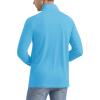 imageMAGCOMSEN Mens Long Sleeve Sun Shirts UPF 50 Tees 14 Zip Up Fishing Running Rash Guard TShirts Outdoor ShirtIce Blue