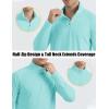 imageMAGCOMSEN Mens Long Sleeve Sun Shirts UPF 50 Tees 14 Zip Up Fishing Running Rash Guard TShirts Outdoor ShirtLake Blue