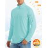 imageMAGCOMSEN Mens Long Sleeve Sun Shirts UPF 50 Tees 14 Zip Up Fishing Running Rash Guard TShirts Outdoor ShirtLake Blue