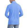 imageMAGCOMSEN Mens Long Sleeve Sun Shirts UPF 50 Tees 14 Zip Up Fishing Running Rash Guard TShirts Outdoor ShirtLight Blue