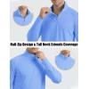 imageMAGCOMSEN Mens Long Sleeve Sun Shirts UPF 50 Tees 14 Zip Up Fishing Running Rash Guard TShirts Outdoor ShirtLight Blue