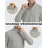 imageMAGCOMSEN Mens Long Sleeve Sun Shirts UPF 50 Tees 14 Zip Up Fishing Running Rash Guard TShirts Outdoor ShirtLight Grey