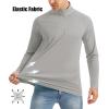 imageMAGCOMSEN Mens Long Sleeve Sun Shirts UPF 50 Tees 14 Zip Up Fishing Running Rash Guard TShirts Outdoor ShirtLight Grey