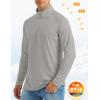 imageMAGCOMSEN Mens Long Sleeve Sun Shirts UPF 50 Tees 14 Zip Up Fishing Running Rash Guard TShirts Outdoor ShirtLight Grey