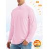 imageMAGCOMSEN Mens Long Sleeve Sun Shirts UPF 50 Tees 14 Zip Up Fishing Running Rash Guard TShirts Outdoor ShirtLight Pink
