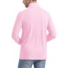 imageMAGCOMSEN Mens Long Sleeve Sun Shirts UPF 50 Tees 14 Zip Up Fishing Running Rash Guard TShirts Outdoor ShirtLight Pink