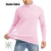 imageMAGCOMSEN Mens Long Sleeve Sun Shirts UPF 50 Tees 14 Zip Up Fishing Running Rash Guard TShirts Outdoor ShirtLight Pink