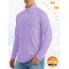 imageMAGCOMSEN Mens Long Sleeve Sun Shirts UPF 50 Tees 14 Zip Up Fishing Running Rash Guard TShirts Outdoor ShirtLight Purple