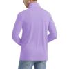 imageMAGCOMSEN Mens Long Sleeve Sun Shirts UPF 50 Tees 14 Zip Up Fishing Running Rash Guard TShirts Outdoor ShirtLight Purple