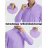 imageMAGCOMSEN Mens Long Sleeve Sun Shirts UPF 50 Tees 14 Zip Up Fishing Running Rash Guard TShirts Outdoor ShirtLight Purple