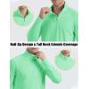imageMAGCOMSEN Mens Long Sleeve Sun Shirts UPF 50 Tees 14 Zip Up Fishing Running Rash Guard TShirts Outdoor ShirtMint Green