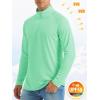 imageMAGCOMSEN Mens Long Sleeve Sun Shirts UPF 50 Tees 14 Zip Up Fishing Running Rash Guard TShirts Outdoor ShirtMint Green