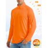 imageMAGCOMSEN Mens Long Sleeve Sun Shirts UPF 50 Tees 14 Zip Up Fishing Running Rash Guard TShirts Outdoor ShirtOrange