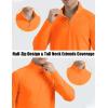 imageMAGCOMSEN Mens Long Sleeve Sun Shirts UPF 50 Tees 14 Zip Up Fishing Running Rash Guard TShirts Outdoor ShirtOrange