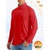 imageMAGCOMSEN Mens Long Sleeve Sun Shirts UPF 50 Tees 14 Zip Up Fishing Running Rash Guard TShirts Outdoor ShirtTomato Red