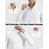 imageMAGCOMSEN Mens Long Sleeve Sun Shirts UPF 50 Tees 14 Zip Up Fishing Running Rash Guard TShirts Outdoor ShirtWhite