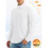imageMAGCOMSEN Mens Long Sleeve Sun Shirts UPF 50 Tees 14 Zip Up Fishing Running Rash Guard TShirts Outdoor ShirtWhite