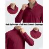 imageMAGCOMSEN Mens Long Sleeve Sun Shirts UPF 50 Tees 14 Zip Up Fishing Running Rash Guard TShirts Outdoor ShirtWine Red