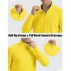 imageMAGCOMSEN Mens Long Sleeve Sun Shirts UPF 50 Tees 14 Zip Up Fishing Running Rash Guard TShirts Outdoor ShirtYellow