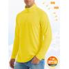 imageMAGCOMSEN Mens Long Sleeve Sun Shirts UPF 50 Tees 14 Zip Up Fishing Running Rash Guard TShirts Outdoor ShirtYellow