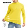 imageMAGCOMSEN Mens Long Sleeve Sun Shirts UPF 50 Tees 14 Zip Up Fishing Running Rash Guard TShirts Outdoor ShirtYellow