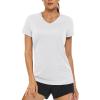 imageMAGCOMSEN Womens T Shirts VNeck Short Sleeve UPF 50 Sun Protection Performance Quick Dry Athletic Shirts Tee TopsWhite